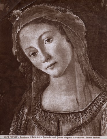 Brogi — Firenze - Accademia di Belle Arti - Particolare del Quadro allegorico la Primavera; Sandro Botticelli. — particolare, Venere